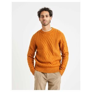Oranžový pánský pletený svetr Celio Veceltic