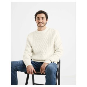 Bílý pánský pletený svetr Celio Veceltic