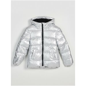 Šedá holčičí bunda GAP metallic puffer