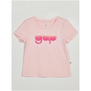 Růžové holčičí tričko s retro logem GAP