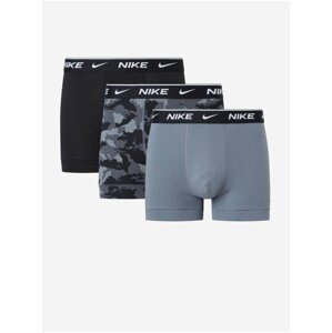 Sada tří pánských boxerek v šedé a černé barvě Nike