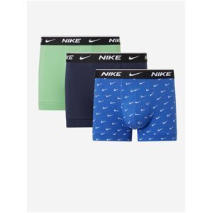 Sada tří pánských boxerek v zelené, černé a modré barvě Nike