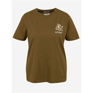 Hnědé dámské tričko Superdry Military Narrative Tee