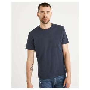 Tmavě modré pánské basic tričko Celio Tepalm