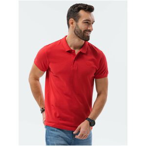 Červené pánské basic polo tričko Ombre Clothing