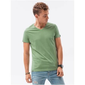 Zelené pánské tričko bez potisku Ombre Clothing S1369 basic basic