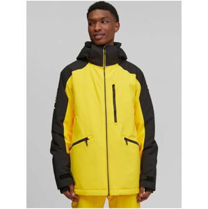 Černo-žlutá pánská sportovní zimní bunda s kapucí O'Neill Diabase Jacket