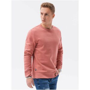 Růžová pánská mikina bez kapuce Ombre Clothing basic basic