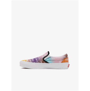 Fialovo-růžové dámské vzorované slip on tenisky VANS Rainbow