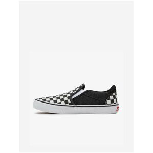 Bílo-černé pánské vzorované slip on tenisky VANS Asher Deluxe