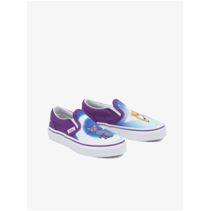 Fialovo-bílé dětské vzorované slip on tenisky Vans x Sailor Moon UY Classic