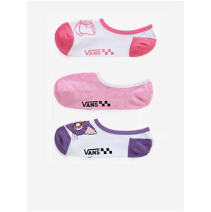 Sada tří dámských vzorovaných kotníkových ponožek ve fialové, růžové a bílé barvě VANS Canoodles