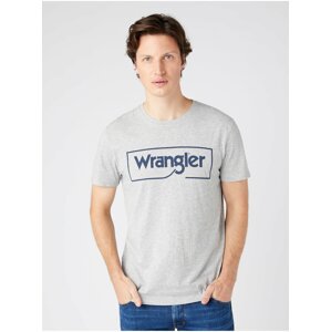 Světle šedé pánské tričko s nápisem Wrangler