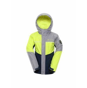 Zeleno-šedá dětská lyžařská bunda s membránou ptx ALPINE PRO SARDARO 4