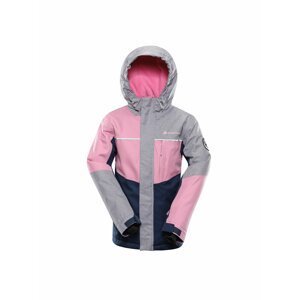 Šedo-růžová dětská lyžařská bunda s membránou ptx ALPINE PRO SARDARO 4