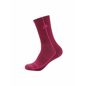 Tmavě růžové unisex ponožky s antibakteriální úpravou ALPINE PRO BANFF 2