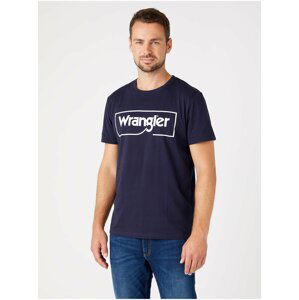 Tmavě modré pánské tričko s potiskem  Wrangler