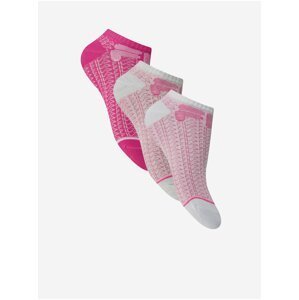 Sada tří párů dámských ponožek v růžové barvě FILA
