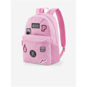 Růžový dámský batoh s nášivkami Puma Patch