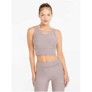 Světle fialové dámské sportovní cropped tílko Puma Studio Yogini