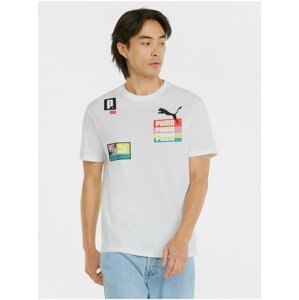 Bílé pánské tričko s potiskem Puma Brand Love