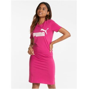 Tmavě růžové dámské šaty s potiskem Puma