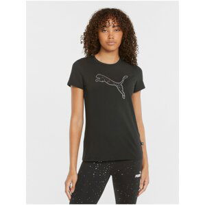 Černé dámské vzorované tričko Puma Stardust