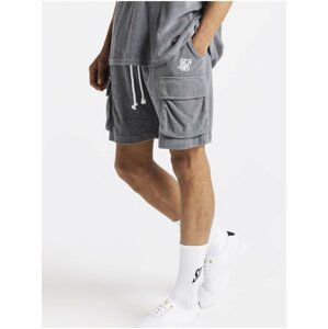 Šedé pánské kraťasy SikSilk Shorts Cargo Towelling