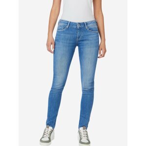 Modré dámské skinny fit džíny s vyšisovaným efektem Pepe Jeans Soho