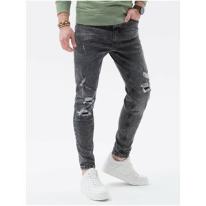 Tmavě šedé pánské džíny Ombre Clothing P1078