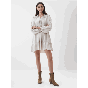 Béžové dámské krátké šaty s příměsí vlny Salsa Jeans