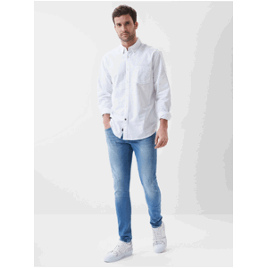 Modré pánské skinny fit džíny s vyšisovaným efektem Salsa Jeans