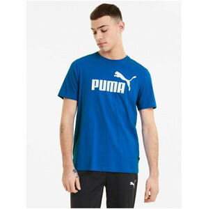 Modré pánské tričko Puma ESS Logo Tee