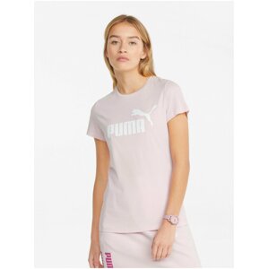 Světle růžové dámské tričko Puma ESS Logo Tee (s)