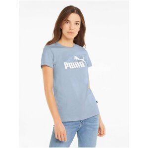Šedo-modré dámské tričko Puma ESS Logo Tee (s)