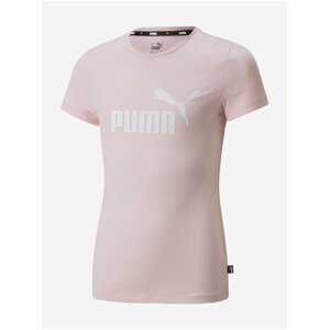 Světle růžové holčičí tričko Puma ESS Logo Tee G