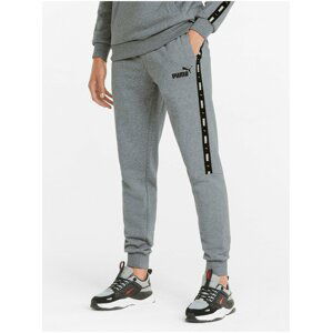 Šedé pánské tepláky Puma ESS+Tape Sweatpants TR cl