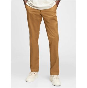 Hnědé pánské kalhoty GAP khakis slim fit GapFlex