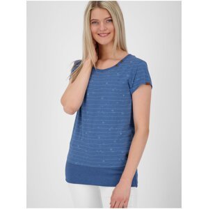 Modré dámské vzorované tričko Alife and Kickin