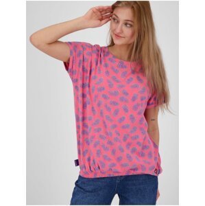 Tmavě růžové dámské vzorované tričko Alife and Kickin