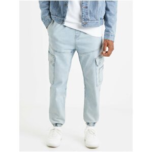 Světle modré pánské džínové kalhoty Celio Vojogo