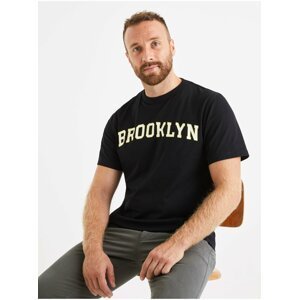 Černé pánské tričko Celio Vevilla Brooklyn