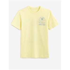 Žluté pánské tričko s potiskem Celio Ateazur