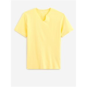 Žluté pánské tričko Celio Ateterus