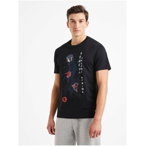 Černé pánské tričko s potiskem Celio Lvenaru2 Naruto