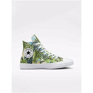 Zelené dámské vzorované kotníkové tenisky Converse Chuck Taylor All Star Tropical