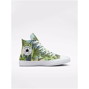 Zelené dámské vzorované kotníkové tenisky Converse Chuck Taylor All Star Tropical