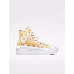 Oranžové dámské kotníkové tenisky na platformě Converse Chuck Taylor All Star Floral