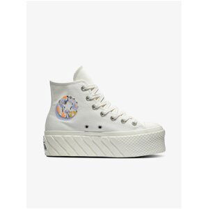 Bílé dámské kotníkové tenisky na platformě Converse Chuck Taylor All Star Lift 2x