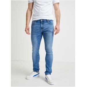 Modré pánské slim fit džíny Guess